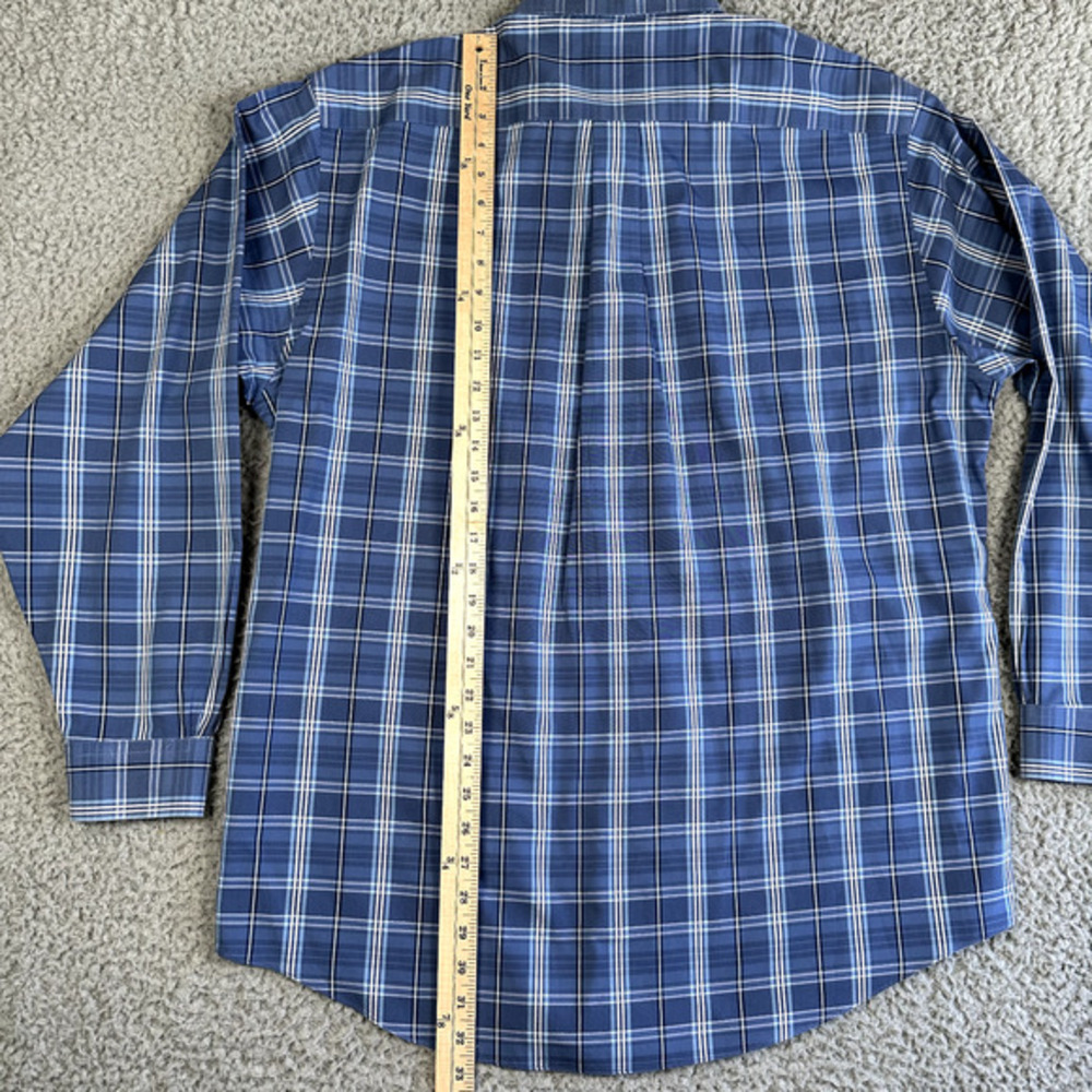 Brooks Brothers Madison Shirt Mens Large Blue Plaid Button Up Logo Preppy‎ - Picture 9 of 11